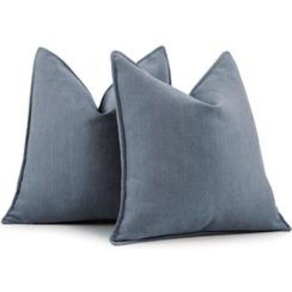 ZWJD Dusty Blue Pillow Covers 20x20 Set of 2 Chenille Throw Pillow Covers soft